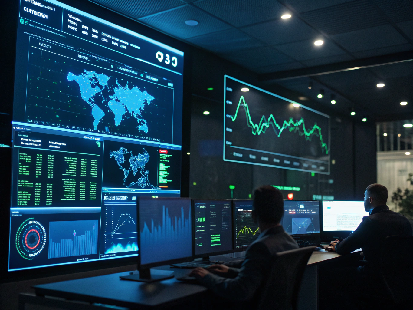 Digital dashboard showing security risk mitigation metrics